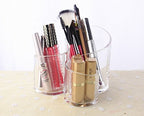 3-Grid Transparent Makeup Organizer – Modern Acrylic Cosmetic Storage Box for Brushes and Accessories Premium Quality Single Deals™