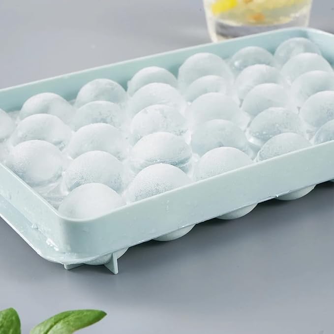 33-Cavity Round Ice Ball Maker Tray – Flexible Silicone Sphere Mold for Cocktails, Whiskey, and Kitchen Freezer Organization Premium Quality Single Deals™