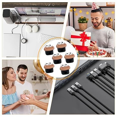 Premium Cartoon-Style Wire Wall Holder – Ergonomic Cable Management Solution