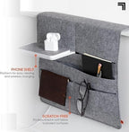 Premium Wireless Charging Bed Caddy – Sophisticated Bedside Organization and Power Solution