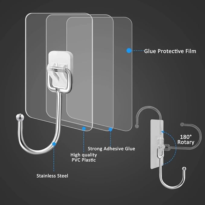 Single Deals™ 7 X 7 Transparent Large Sticker Hook