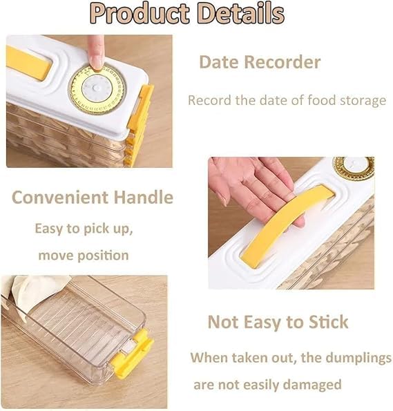 Multi-Layer Food Storage Containers – Stackable Airtight Freezer Organizer for Dumplings, Pastries, and Kitchen Meal Prep Premium Quality Single Deals™