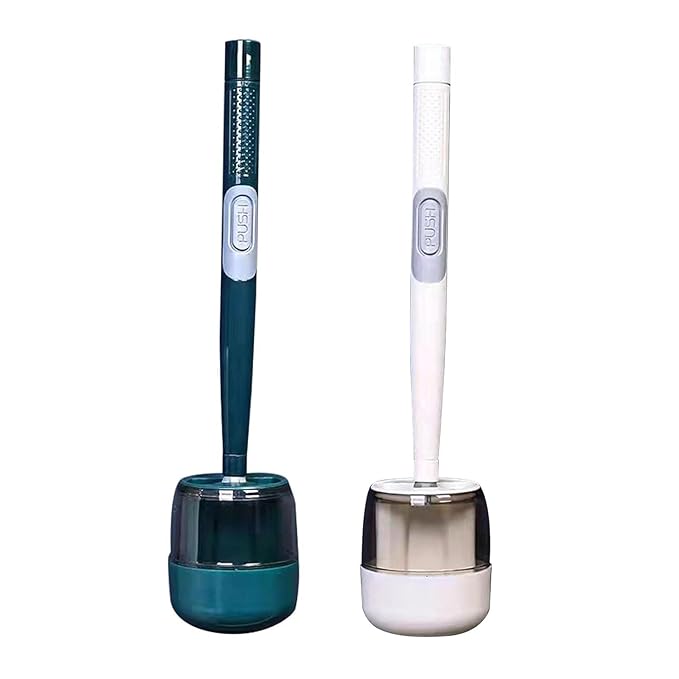Silicone Push Toilet Brush with Holder – Sophisticated Maintenance Solution Premium Quality SingleDeals™