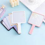 Plastic Hand Held Square Mirror, 12 x 21.5 cm (W x L), Black, Frameless, Modern, Portable, Tabletop Mount, Perfect for Home, Office, Travel, Salon, Gift