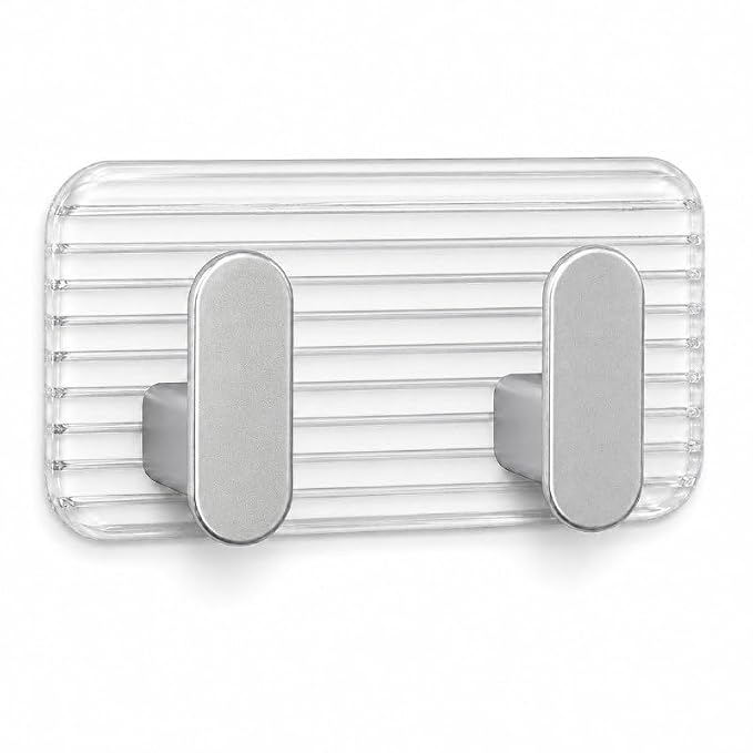 Single Deals™ 2 in 1 Self Adhesive Kitchen & Bathroom Wall Hooks (Silver colour) Premium Quality