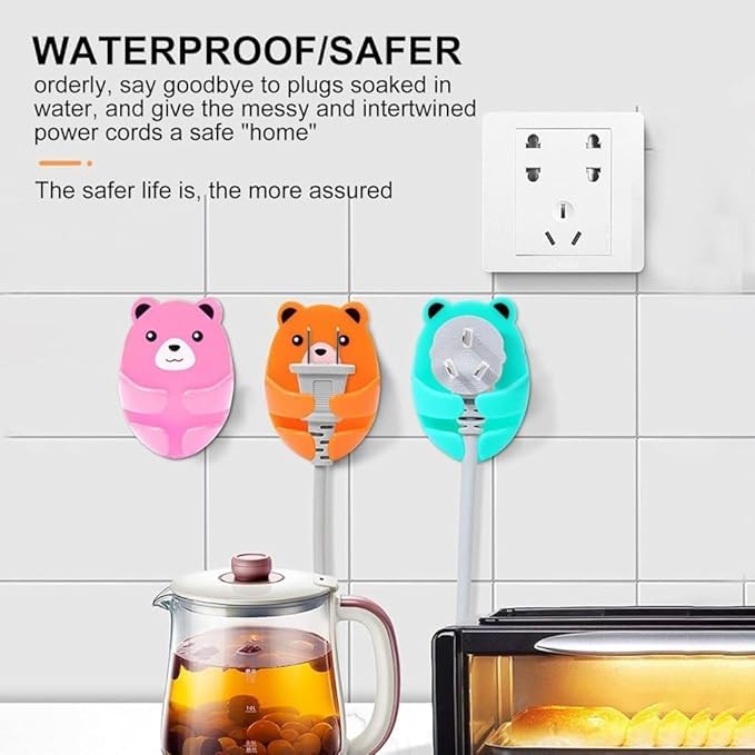 Single Deals™ 4 Pcs Wall Bear Plug Hook Premium Quality