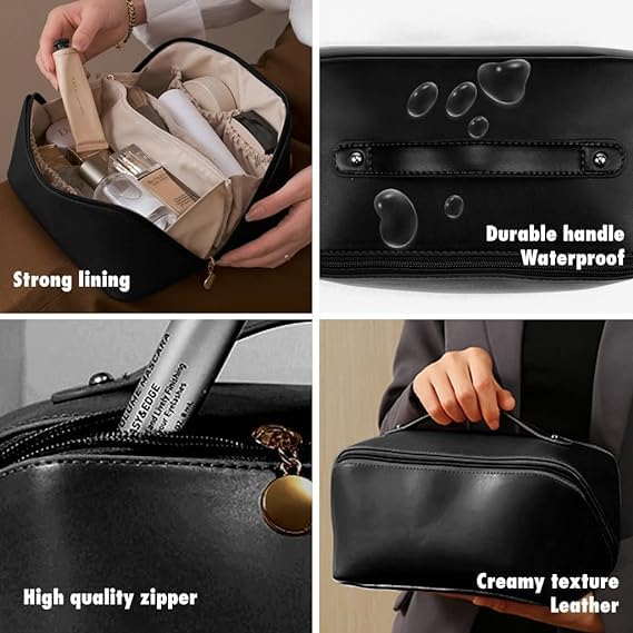 Single Deals™ Cross Open Cosmetic Bag (BLACK) - Premium Quality