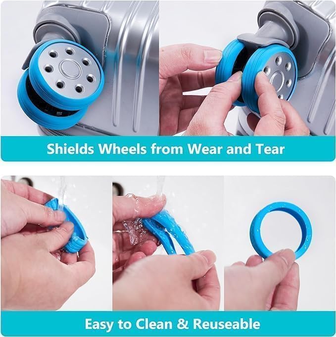 Anti-Slip Luggage Wheel Rings (8 Pcs) – Colorful, Durable Silicone Sleeves for Improved Traction and Silent Travel Premium Quality Single Deals™