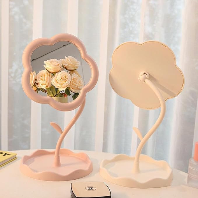Premium Flower-Shaped Desktop Makeup Mirror – Large-Size Decorative Vanity Accessory for Enhanced Grooming