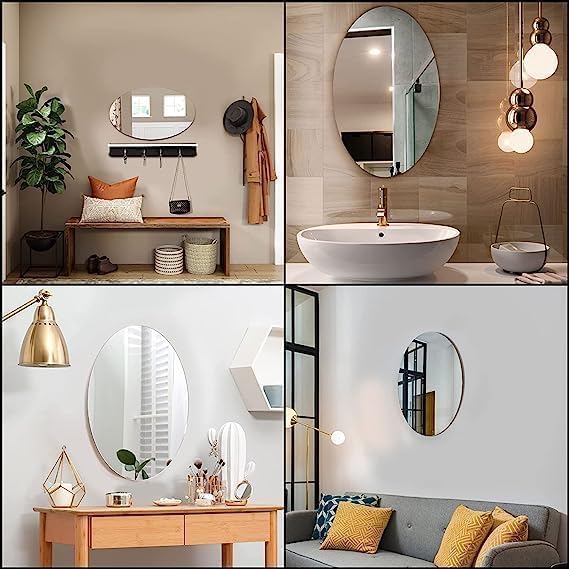 Versatile Flexible Adhesive Mirror – 45x30cm Lightweight DIY Wall Decor and Vanity Solution