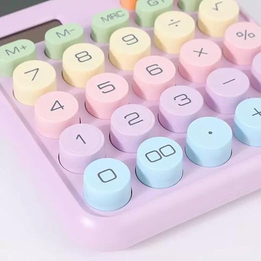 Pastel Aesthetic Desktop Electronic Calculator – Functional, Multi-Color Button Display for Home, Office, and School Use Premium Quality Single Deals™
