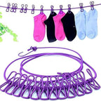Single Deals™ 12 Clips Clothesline Rope - Premium Quality