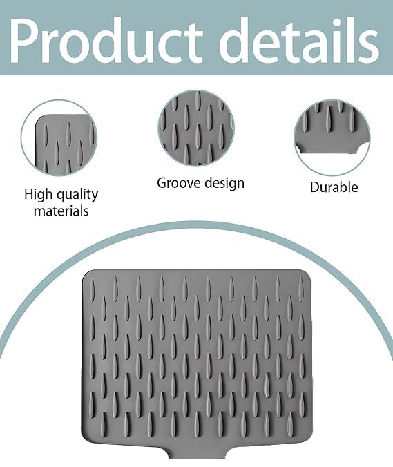 Silicone Dish Drying Mat (32x25cm) – Heat-Resistant, Anti-Slip Countertop Organizer for Efficient Kitchen Cleanup Premium Quality Single Deals™