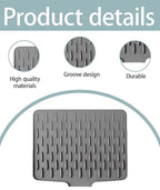 Silicone Dish Drying Mat (32x25cm) – Heat-Resistant, Anti-Slip Countertop Organizer for Efficient Kitchen Cleanup Premium Quality Single Deals™
