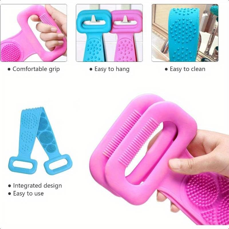 Silicone Body Scrubber Belt – Ergonomic Exfoliating Back Strap for Enhanced Shower Cleansing and Skin Wellness