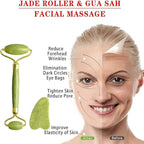 Natural Jade Facial Roller & Gua Sha Set – Premium Dual-Action Beauty Tool for Skin Rejuvenation and Relaxation Premium Quality Single Deals™
