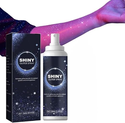 Shiny Glitter Body & Hair Spray – 60ml Illuminating Mist for Radiant Glamour Premium Quality Single Deals™