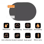 Premium Car Anti-Fog & Rainproof Mirror/Window Film Set – Clear Vision Protective Film for Enhanced Driving Safety (Oval & Square) Premium Quality Single Deals™