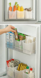Fridge Side Door Storage Box (6 pcs) – Hanging Refrigerator Organizer Bins for Produce, Condiments, and Kitchen Organization Premium Quality Single Deals™