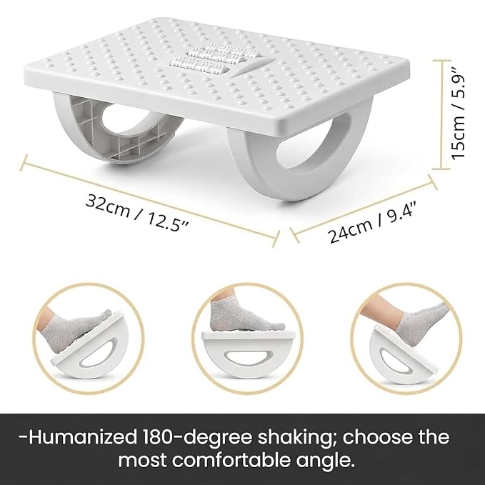 Ergonomic Adjustable Footrest Cum Massager  – Premium Desktop Support for Enhanced Posture and Comfort