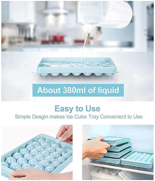 33-Cavity Round Ice Ball Maker Tray – Flexible Silicone Sphere Mold for Cocktails, Whiskey, and Kitchen Freezer Organization Premium Quality Single Deals™