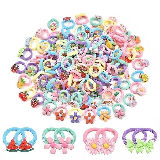 30-Piece Cute Cartoon Hairband Set – Playful & Elastic Accessories