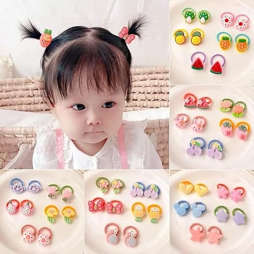 30-Piece Cute Cartoon Hairband Set – Playful & Elastic Accessories