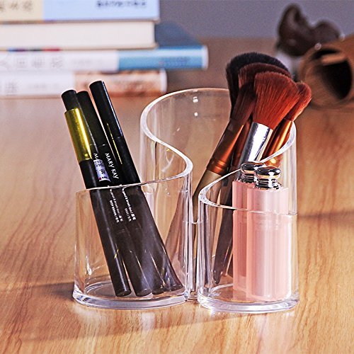 3-Grid Transparent Makeup Organizer – Modern Acrylic Cosmetic Storage Box for Brushes and Accessories Premium Quality Single Deals™