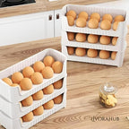 Set of 3 Stackable Egg Tray – Modular Space-Saving Refrigerator Storage Container for Freshness and Kitchen Organization Premium Quality Single Deals™