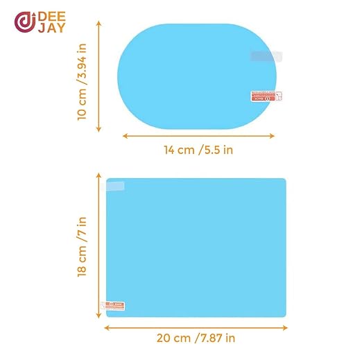 Premium Car Anti-Fog & Rainproof Mirror/Window Film Set – Clear Vision Protective Film for Enhanced Driving Safety (Oval & Square) Premium Quality Single Deals™