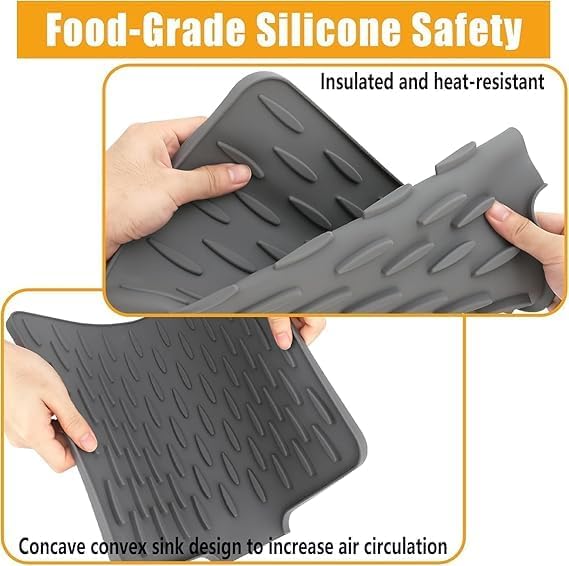 Silicone Dish Drying Mat (32x25cm) – Heat-Resistant, Anti-Slip Countertop Organizer for Efficient Kitchen Cleanup Premium Quality Single Deals™