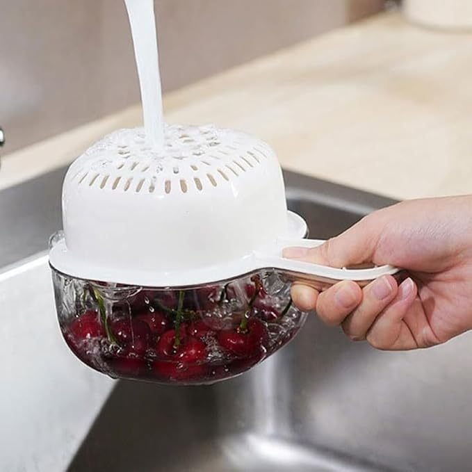Dual Layer Draining Basket – Multifunctional Vegetable and Fruit Washing Bowl with Strainer for Kitchen Prep and Storage Premium Quality Single Deals™
