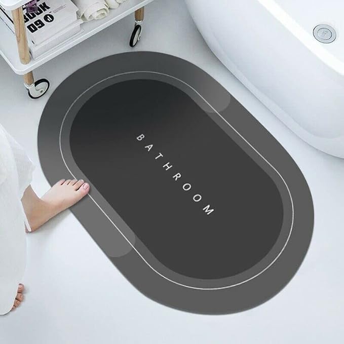 Modern Oval Bathroom Mat – Quick-Dry, Non-Slip Absorbent Floor Mat for Safety and Comfort Premium Quality Single Deals™