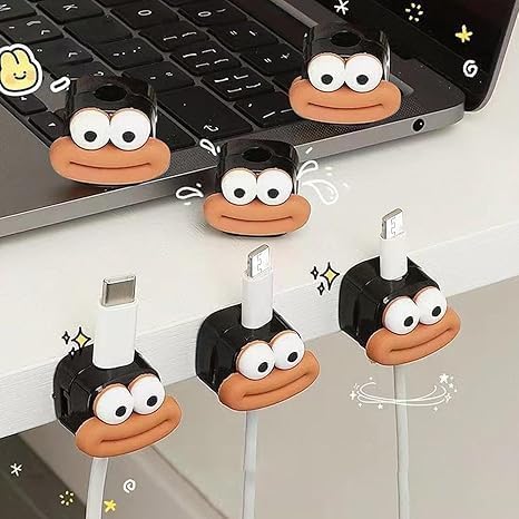 Premium Cartoon-Style Wire Wall Holder – Ergonomic Cable Management Solution