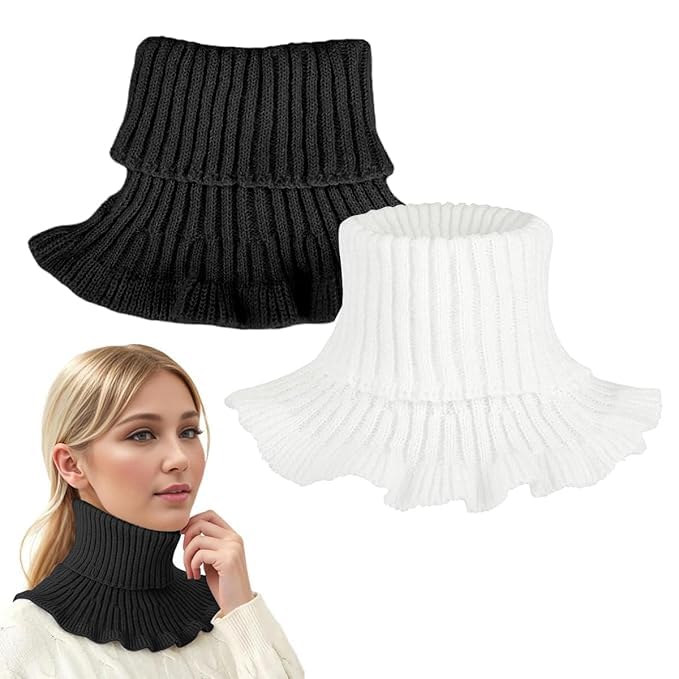 Elegant Ribbed Knitted Mock Neck Fake Collar - Versatile Detachable Layering Piece for Effortless Style and Added Warmth Premium Quality Single Deals™