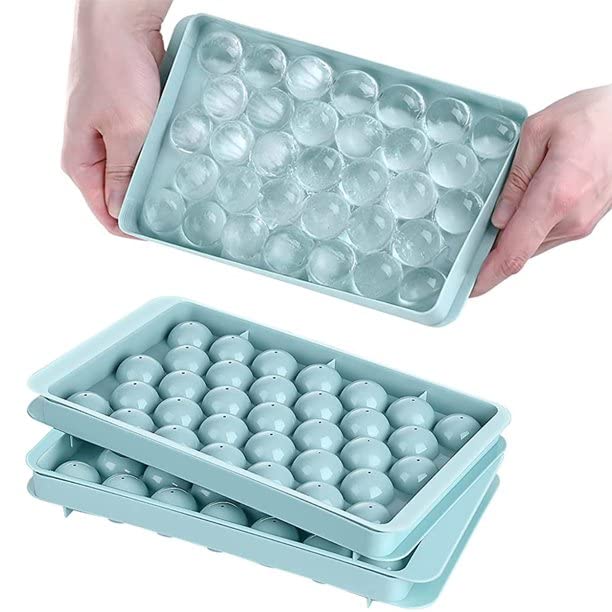 33-Cavity Round Ice Ball Maker Tray – Flexible Silicone Sphere Mold for Cocktails, Whiskey, and Kitchen Freezer Organization Premium Quality Single Deals™