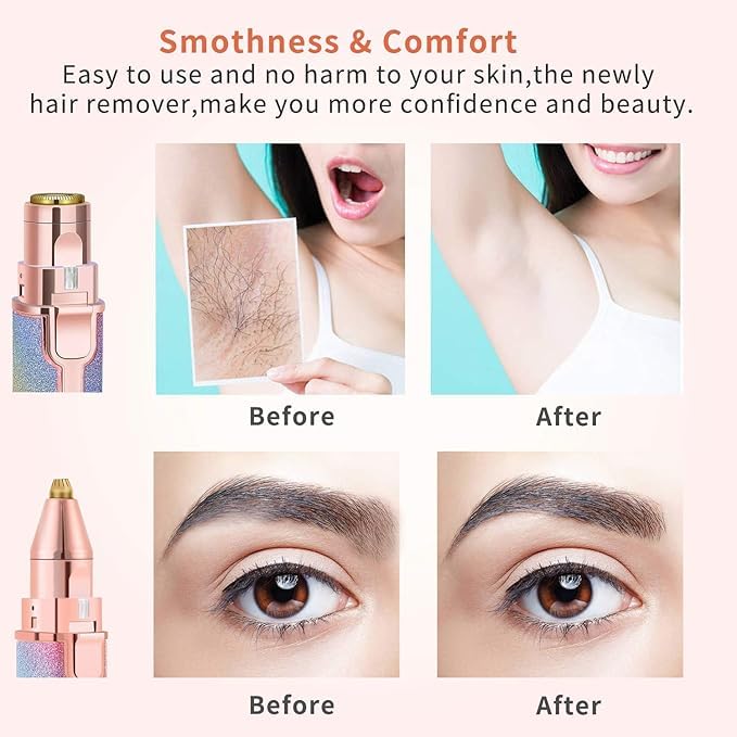 2-in-1 Glitter Flawless Hair Remover – Precision Grooming Tool for Effortless Eyebrow and Facial Hair Maintenance Premium Quality Single Deals™