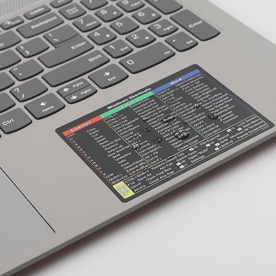 Essential Windows Shortcut Key Reference Sticker – Productivity-Boosting Guide for Excel, Word, and Common Commands Premium Quality Single Deals™