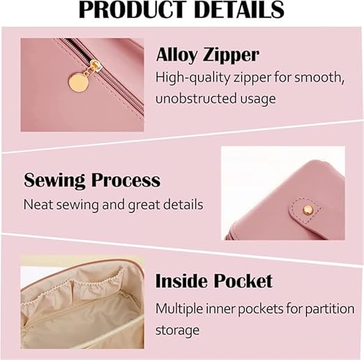 Single Deals™ Cross Open Cosmetic Bag (PINK) - Premium Quality