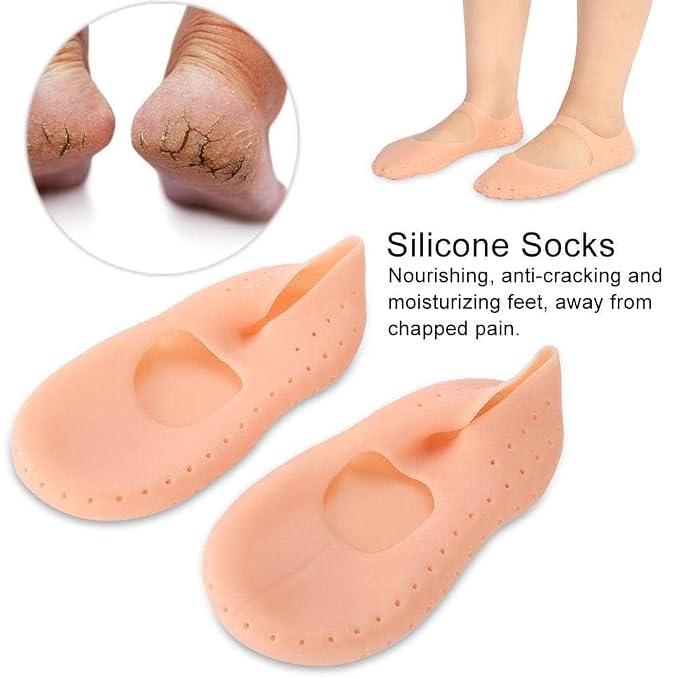 Moisturizing Silicone Gel Heel & Foot Socks - Breathable, Anti-Crack Treatment Sleeves for Soft, Hydrated Feet Premium Quality Single Deals™