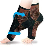 Copper-Infused Anti-Fatigue Foot & Ankle Compression Sleeves - Supportive, Breathable Fabric for Daily Pain Relief and Improved Circulation Premium Quality Single Deals™