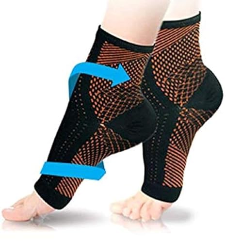 Copper-Infused Anti-Fatigue Foot & Ankle Compression Sleeves - Supportive, Breathable Fabric for Daily Pain Relief and Improved Circulation Premium Quality Single Deals™
