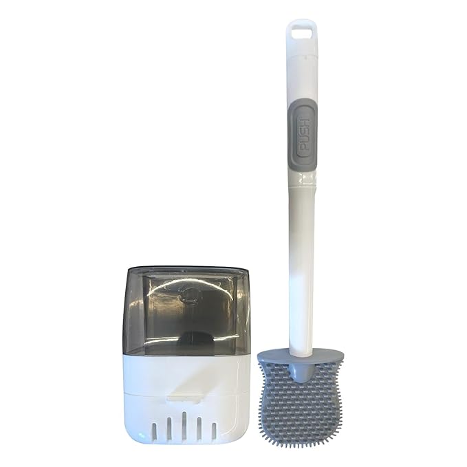Silicone Push Toilet Brush with Drain Box – Sophisticated Maintenance Solution Premium Quality SingleDeals™