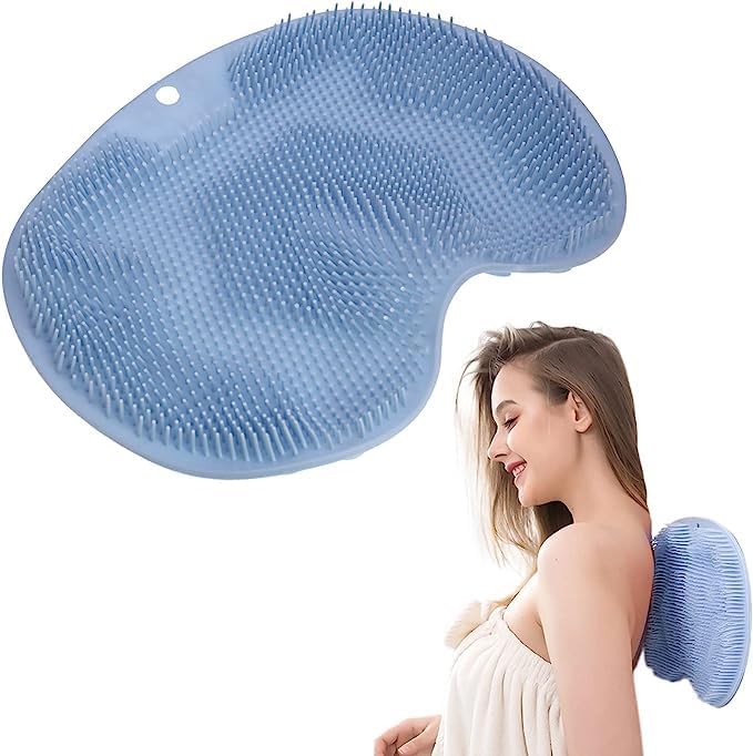 Silicone Shower Foot Scrubber & Back Massager – Multi-Purpose Exfoliating Bath Mat for Enhanced Hygiene and Relaxation