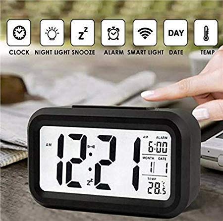 Black Digital Alarm Clock – Multi-Feature Desk Timepiece with Date, Temperature, and Alarm Functions Premium Quality Single Deals™