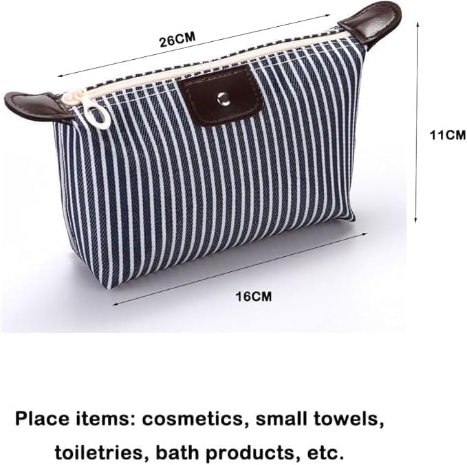 Single Deals™ Striped Cosmetic Bags - Premium Quality