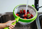 Vegetable Drain Basket – Innovative Press-Action Manual Salad Spinner and Produce Strainer for Efficient Kitchen Prep Premium Quality Single Deals™