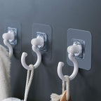 Single Deals™ 360 Degrees Transparent Hook White 3.34 inch x 2.95 inch