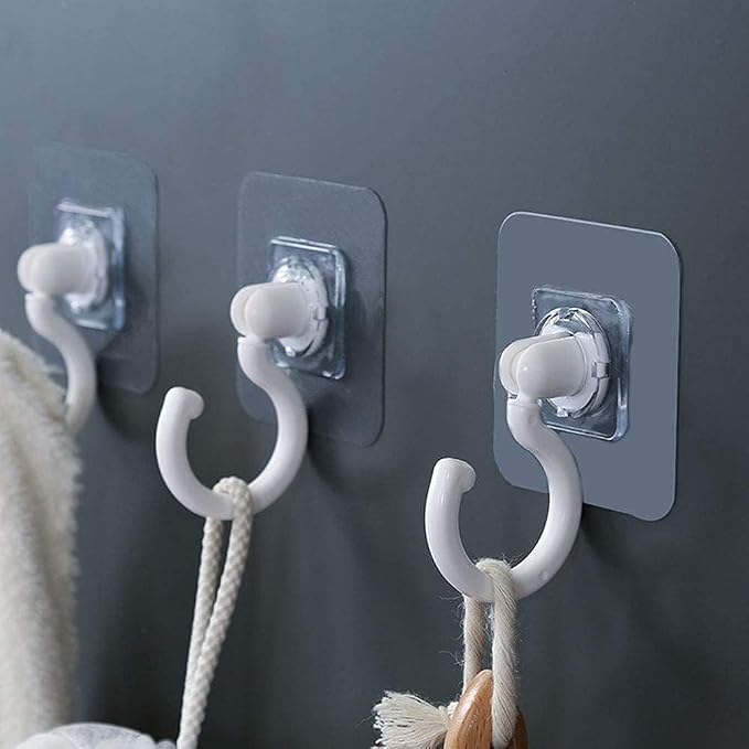 Single Deals™ 360 Degrees Transparent Hook White 3.34 inch x 2.95 inch