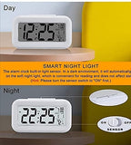 White Digital Alarm Clock – Multi-Feature Desk Timepiece with Date, Temperature, and Alarm Functions Premium Quality Single Deals™